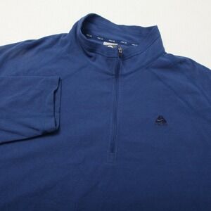 Nike ACG Pullover Mens 2XL Blue Quarter Zip Waffle Shirt Outdoor Hiking